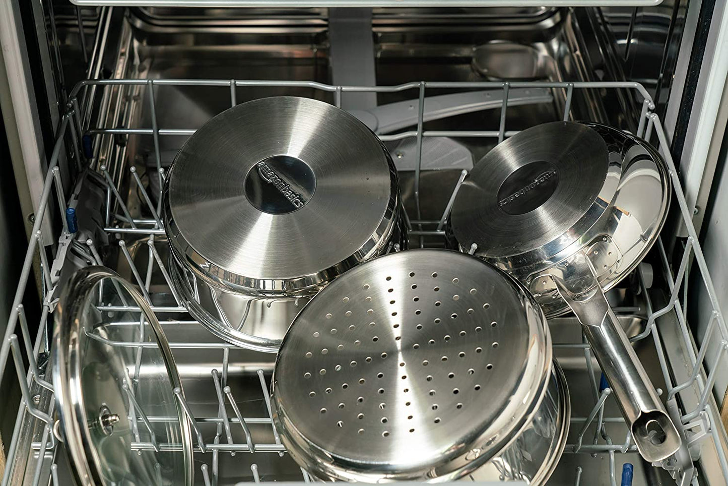 Basics 9-Piece Stainless Steel Induction Cookware Set – Pot with Lids, Saucepan and Casserole